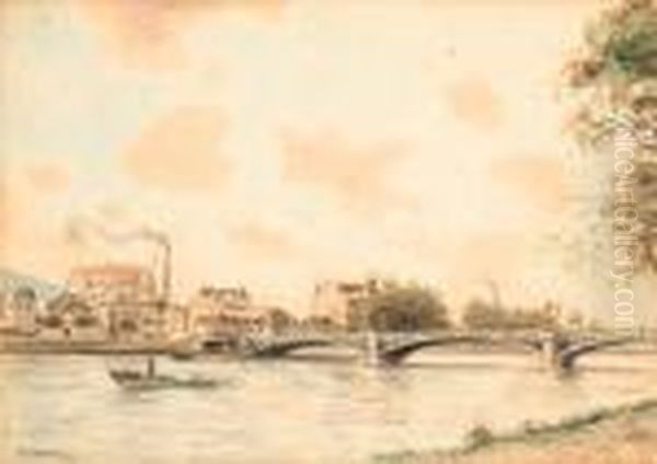 La Seine Oil Painting by Jean-Francois Raffaelli