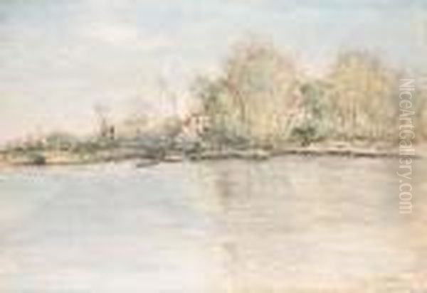 Bord De Seine (banks Of The Seine) Oil Painting by Jean-Francois Raffaelli