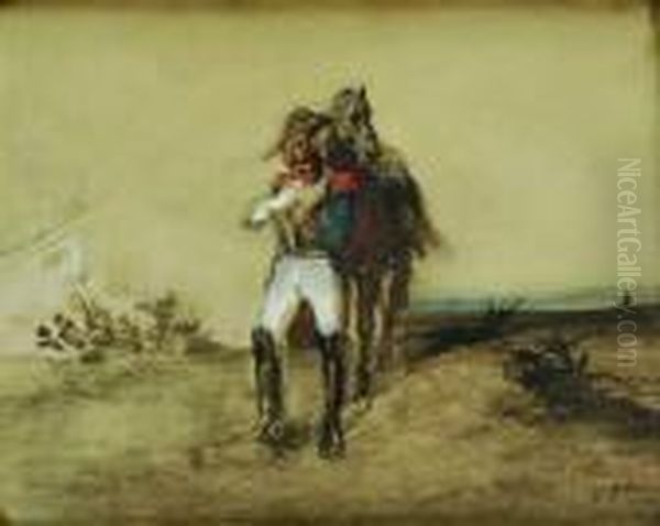 Cuirassier Et Sa Monture Oil Painting by Auguste Raffet