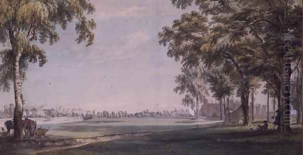 Eton College and Windsor from the Playing Fields Oil Painting by Paul Sandby