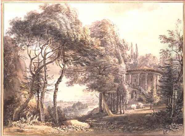 The Round Temple Oil Painting by Paul Sandby