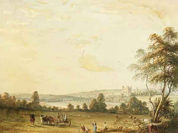 View of Rochester Oil Painting by Paul Sandby