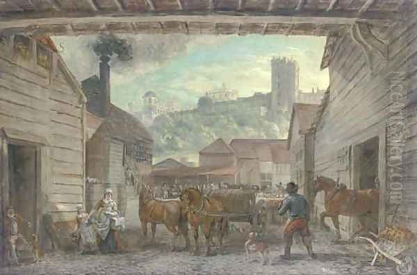 Windsor Castle from Isherwood's Brewhouse, Datchet Lane, Windsor Oil Painting by Paul Sandby