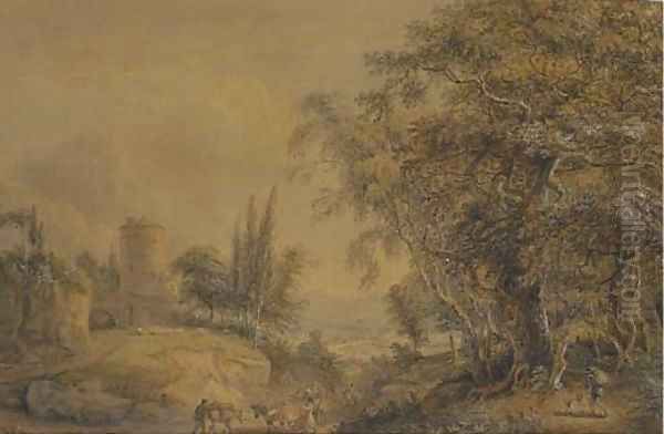 A rural landscape Oil Painting by Paul Sandby