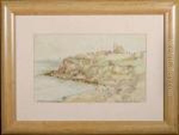 Cliffs Of Old Tynemouth Oil Painting by Victor Noble Rainbird