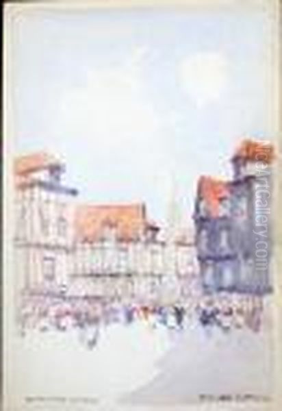 In Old Caen, Normandy Oil Painting by Victor Noble Rainbird