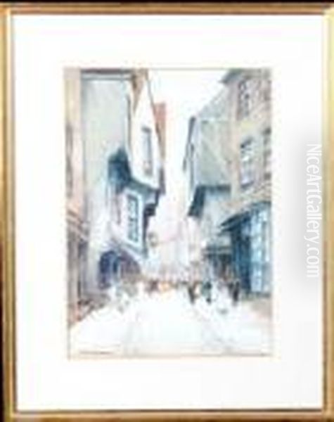 The Shambles, York Oil Painting by Victor Noble Rainbird