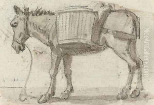 Study of a donkey Oil Painting by Paul Sandby