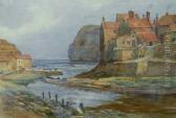 Staithes Watercolour Oil Painting by Victor Noble Rainbird