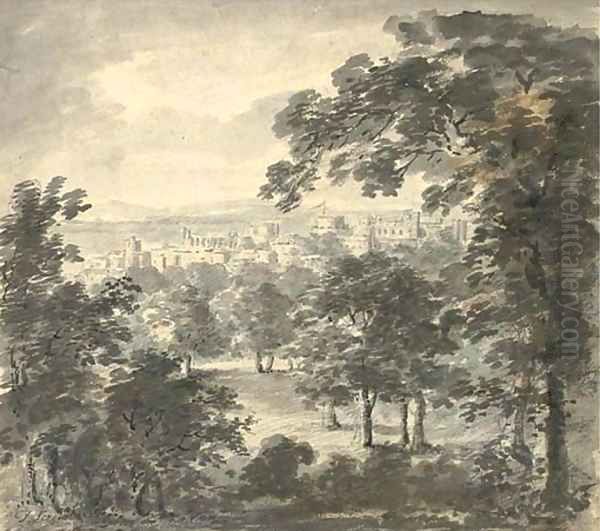 Windsor Castle from the Great Park Oil Painting by Paul Sandby