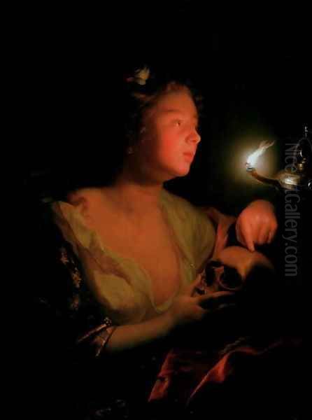 Mary Magdalene Grieving Oil Painting by Godfried Schalcken