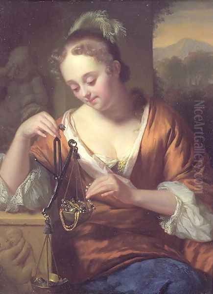 Allegory of Virtues and Riches, c.1667 Oil Painting by Godfried Schalcken