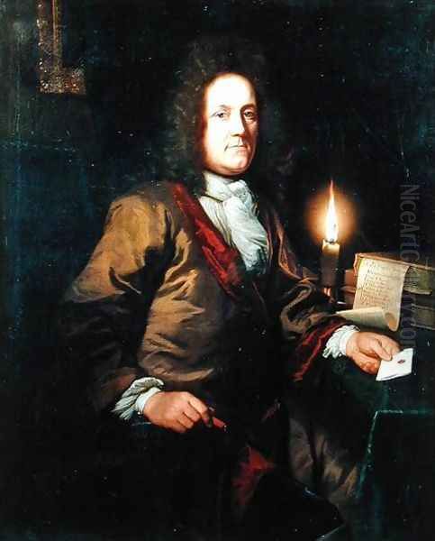 Portrait of John Acton, Solicitor of Basingstoke Oil Painting by Godfried Schalcken