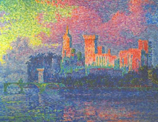 The Papal Palace Avignon Oil Painting by Paul Signac