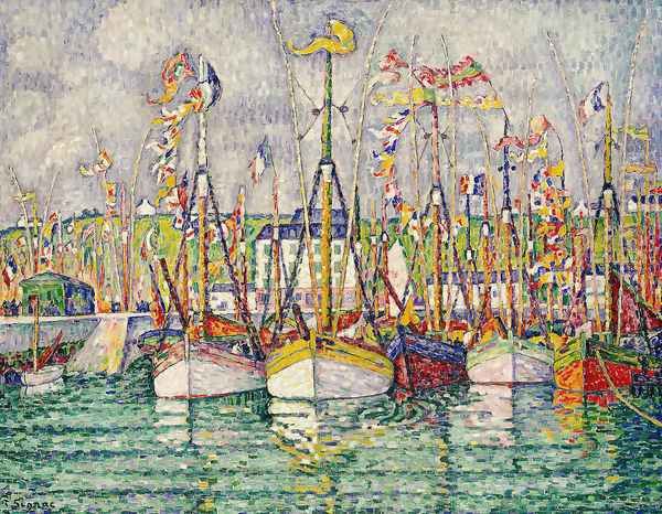 Blessing of the Tuna Fleet at Groix 1923 Oil Painting by Paul Signac