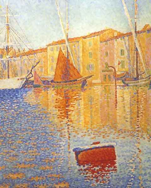 The Red Buoy, Saint Tropez, 1895 Oil Painting by Paul Signac