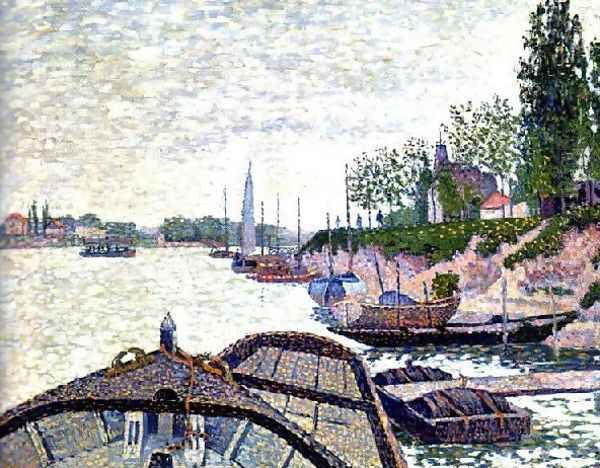 Avant Du Tub Oil Painting by Paul Signac