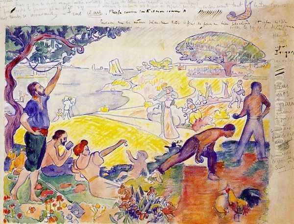 At the time outline for harmony Oil Painting by Paul Signac