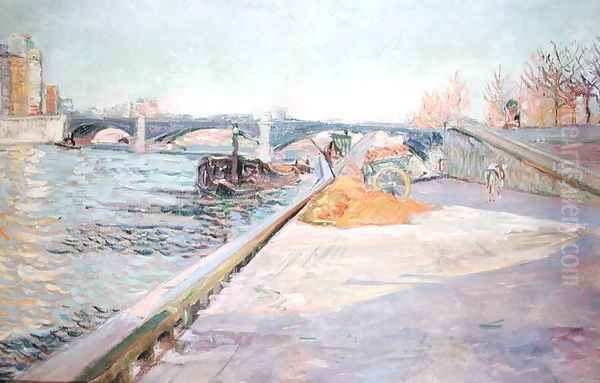 Paris, Quai de la Tournelle, 1886 Oil Painting by Paul Signac