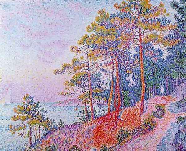 Above Saint-Tropez, the Customs House Pathway Oil Painting by Paul Signac