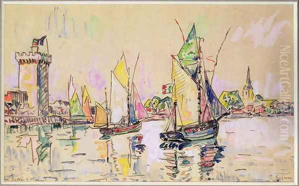 Sailing Boats at Les Sables-d'Olonne Oil Painting by Paul Signac