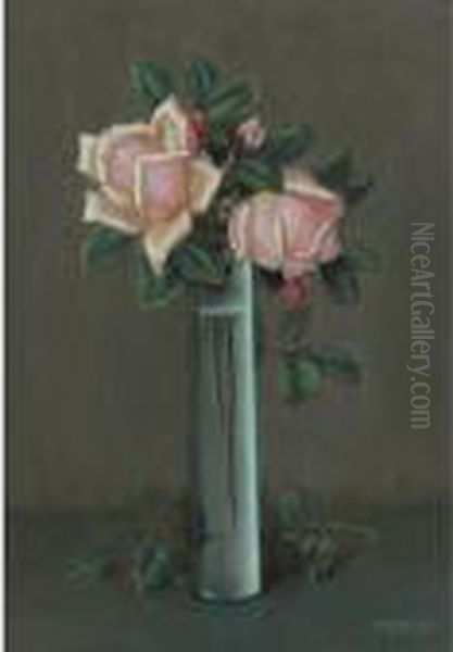 Florero Con Rosas Oil Painting by Alfredo Ramos Martinez