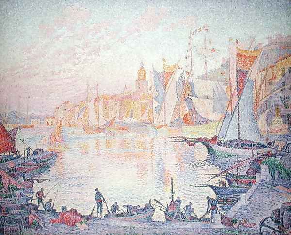 The Port Of Saint Tropez Oil Painting by Paul Signac