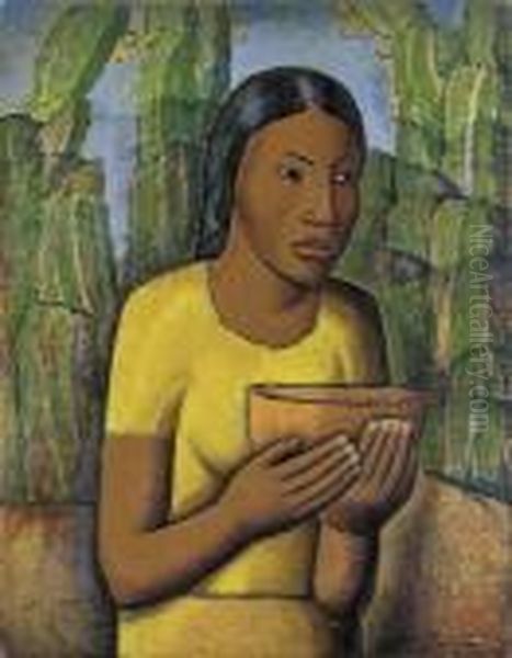 La Jicara Anaranjada Oil Painting by Alfredo Ramos Martinez