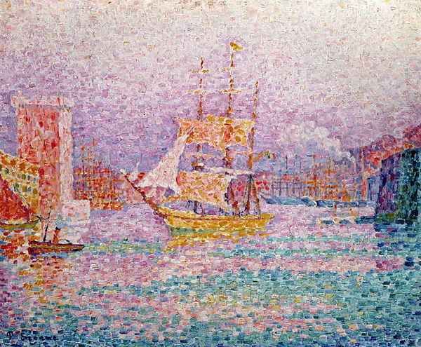 Harbour at Marseilles, c.1906 Oil Painting by Paul Signac