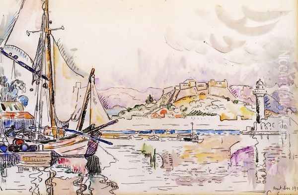 Antibes Oil Painting by Paul Signac