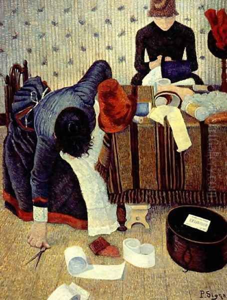 Two Milliners In The Rue Du Caire Oil Painting by Paul Signac