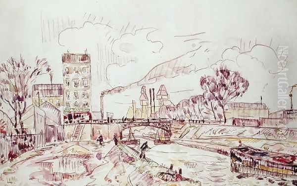 Paris - Pantin Oil Painting by Paul Signac