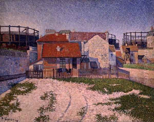 Gasometers at Clichy, 1886 Oil Painting by Paul Signac