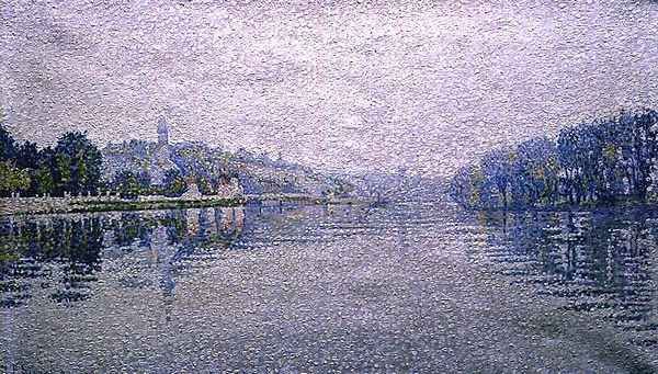 View of the Seine at Herblay, 1889 Oil Painting by Paul Signac