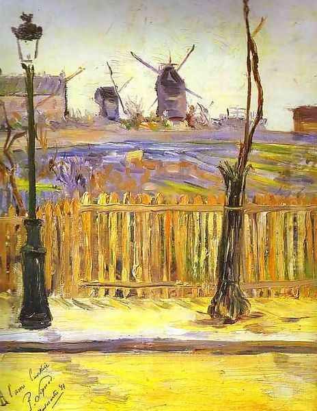 Rue Caulaincourt, Mills on Montmarte Oil Painting by Paul Signac