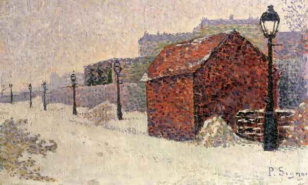 Snow, Butte Montmartre, 1887 Oil Painting by Paul Signac