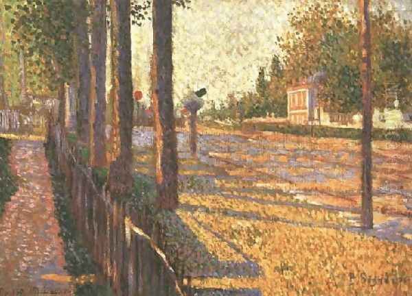 The Railway Junction at Bois-Colombes, or La Route Pontoise, 1886 Oil Painting by Paul Signac