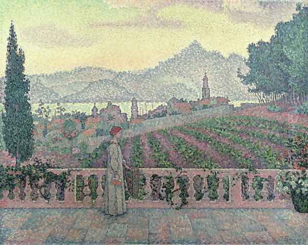 Woman on the Terrace, 1898 Oil Painting by Paul Signac