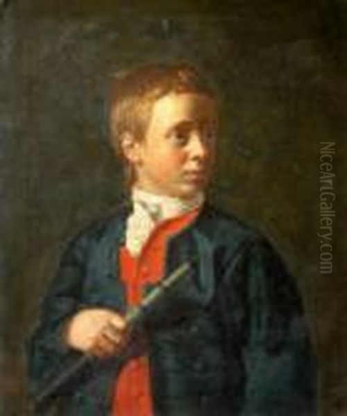 Captain William Bayne, Holding A Telescope Oil Painting by Allan Ramsay