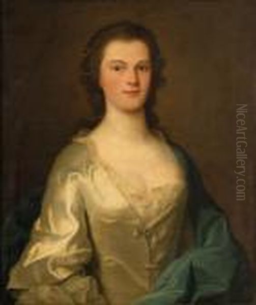 Half Length Portrait Of A Lady Oil Painting by Allan Ramsay