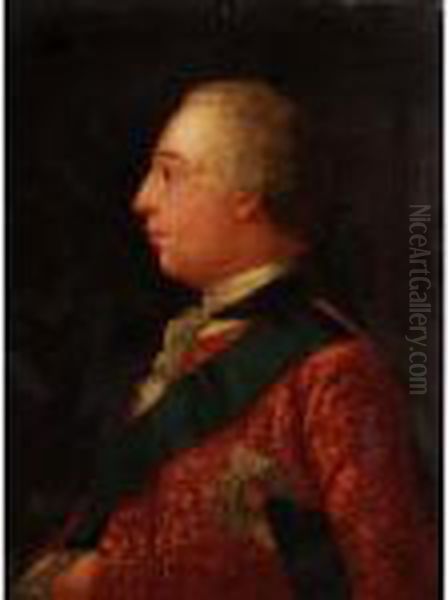 Portrait Of George Iii, And Queen Charlotte Oil Painting by Allan Ramsay