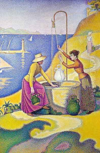 Young women of Provence at the well, 1892 Oil Painting by Paul Signac