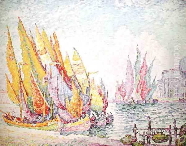 Venice, Sailing Boats, 1908 Oil Painting by Paul Signac