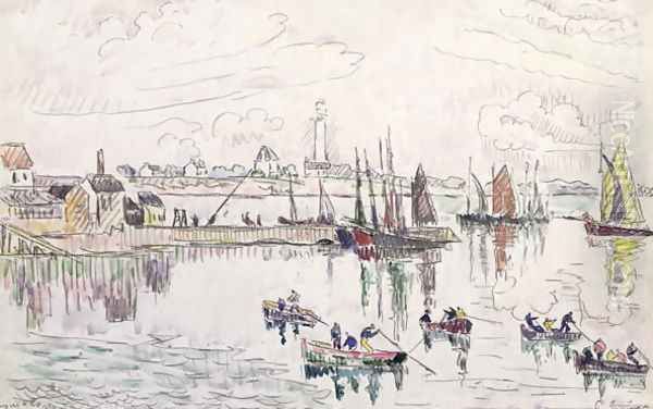 The Port of Lomalo, Brittany, 1922 Oil Painting by Paul Signac