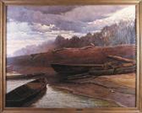 Wisla Pod Bielanami, 1903 R. Oil Painting by Jozef Rapacki