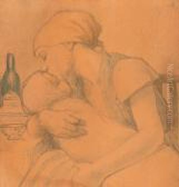 Le Baiser Oil Painting by Armand Rassenfosse