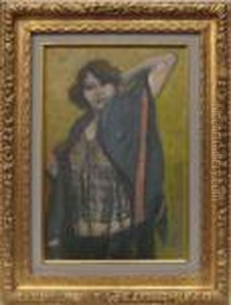 Jeune Femme Au Schall Oil Painting by Armand Rassenfosse