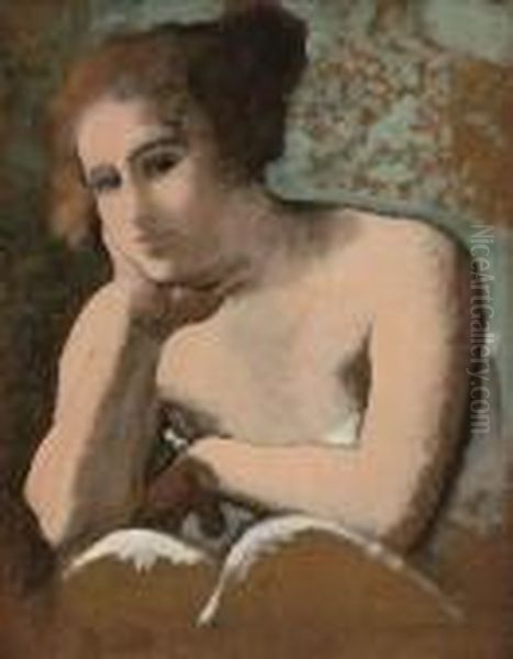 Femme Accoudee (ca. 1925) Oil Painting by Armand Rassenfosse