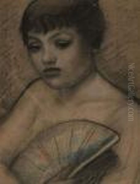 Femme A L'eventail (1914)
Crayon Gras Et Fusain Sur Carton Oil Painting by Armand Rassenfosse