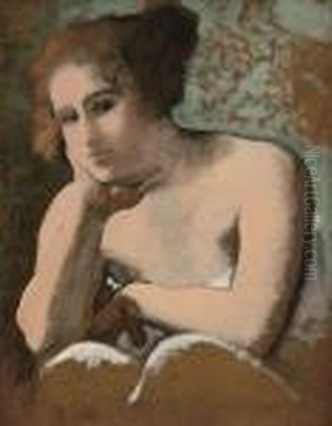 Femme Accoudee Oil Painting by Armand Rassenfosse